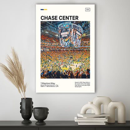 Chase Center Print, Golden State Warriors Stadium Canvas Art, Fan Gifts, Sport Art, Canvas Print Wall Art