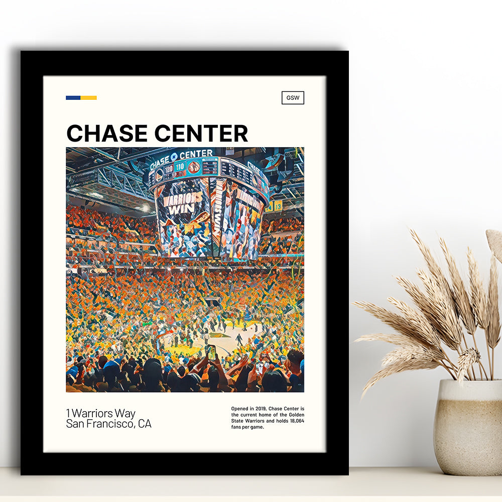 Chase Center Print, Golden State Warriors Stadium Art, Gifts for him, Sport Art, Framed Art Print Wall Decor
