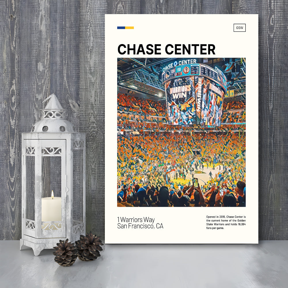 Chase Center Print, Golden State Warriors Stadium Canvas Art, Fan Gifts, Sport Art, Canvas Print Wall Art