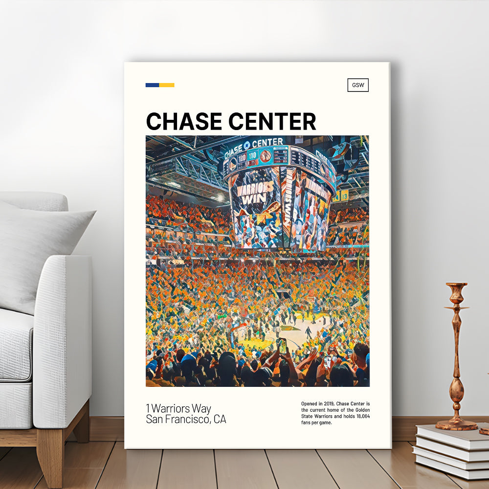 Chase Center Print, Golden State Warriors Stadium Canvas Art, Fan Gifts, Sport Art, Canvas Print Wall Art