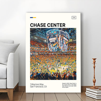 Chase Center Print, Golden State Warriors Stadium Canvas Art, Fan Gifts, Sport Art, Canvas Print Wall Art