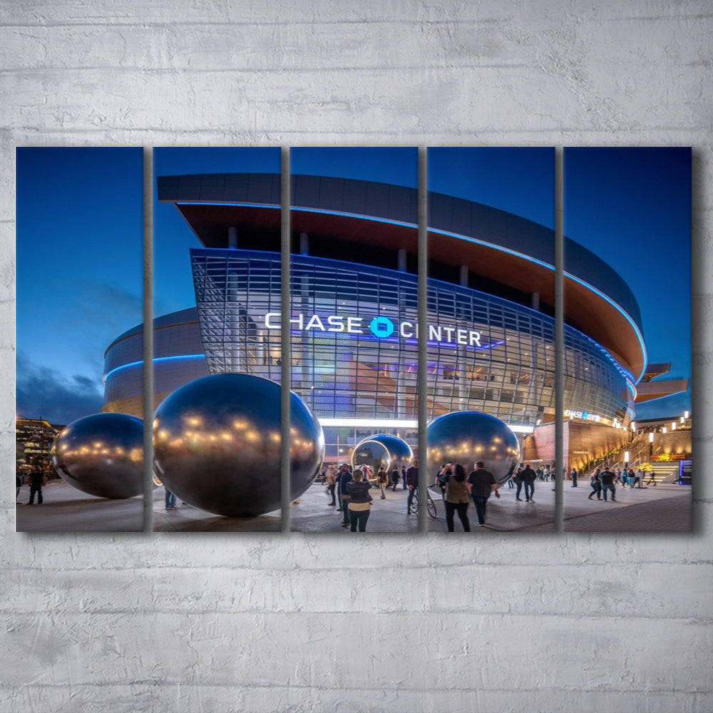 Chase Center Project Icon, Stadium Canvas, Sport Art, 5 Panel B, Extra Large Canvas, Canvas Print Wall Art