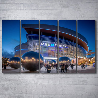 Chase Center Project Icon, Stadium Canvas, Sport Art, 5 Panel B, Extra Large Canvas, Canvas Print Wall Art