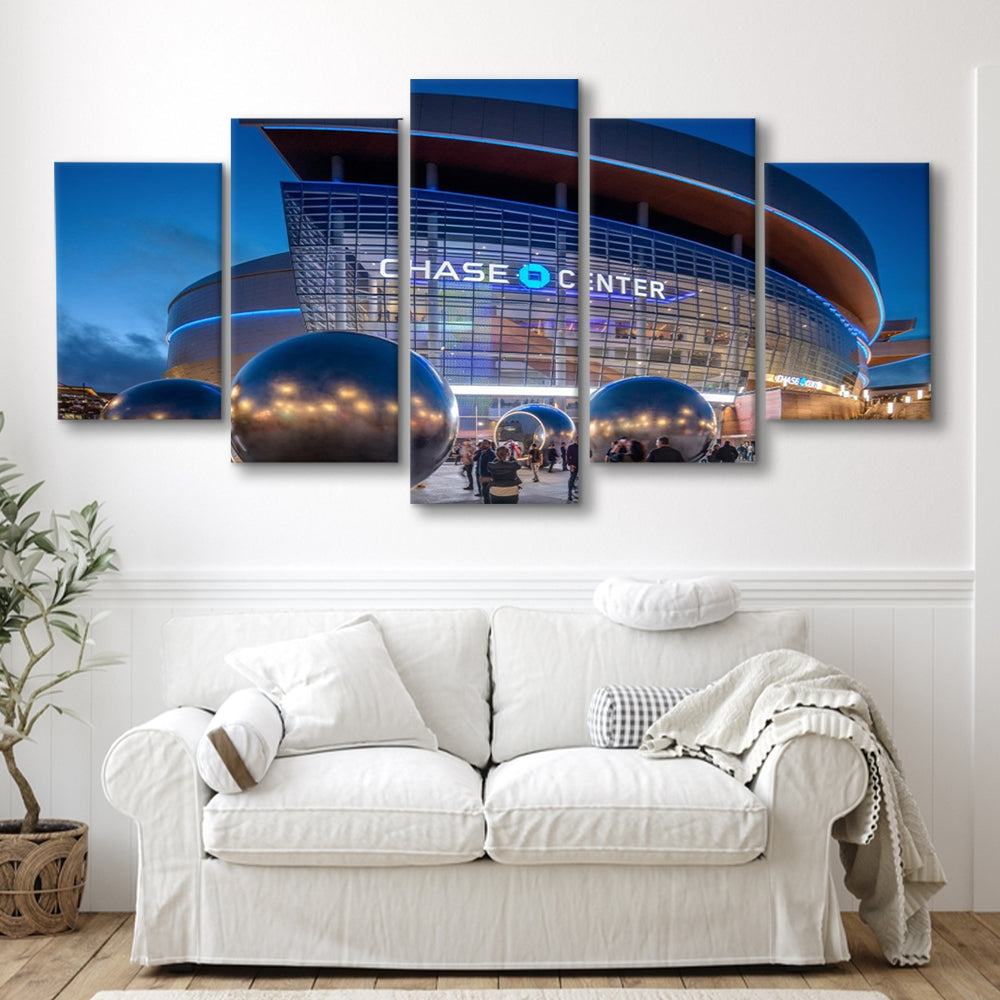 Chase Center Project Icon, Stadium Canvas, Sport Art, Gift for him, 5 Panel, Large Canvas, Canvas Print Wall Art