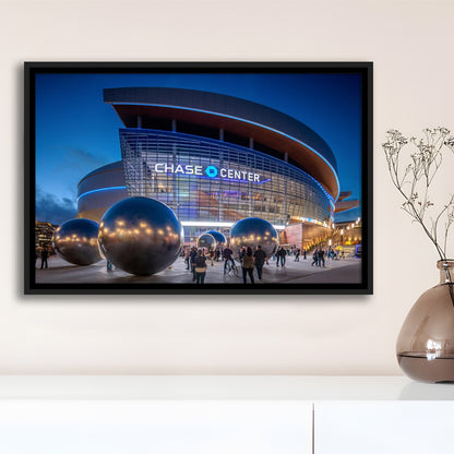 Chase Center Project Icon, Stadium Canvas, Sport Art, Framed Canvas Print Wall Art, Floating Frame