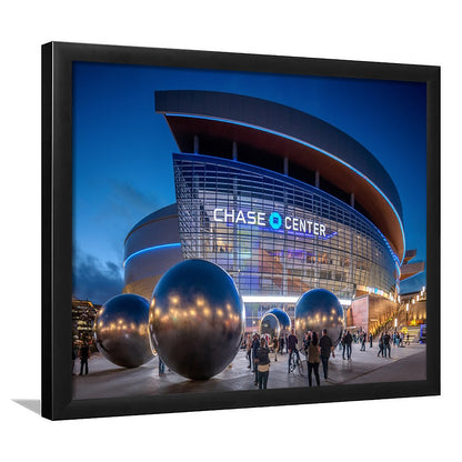 Chase Center Project Icon, Stadium Canvas, Sport Art, Gift for him, Framed Art Print Wall Decor, Picture Framed