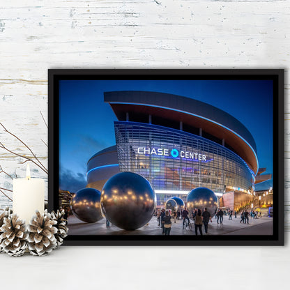 Chase Center Project Icon, Stadium Canvas, Sport Art, Framed Canvas Print Wall Art, Floating Frame