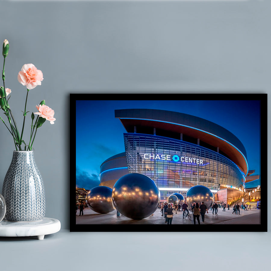 Chase Center Project Icon, Stadium Canvas, Sport Art, Gift for him, Framed Art Print Wall Decor, Picture Framed