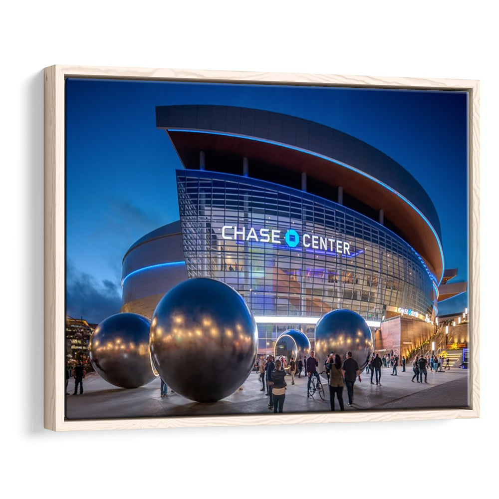 Chase Center Project Icon, Stadium Canvas, Sport Art, Framed Canvas Print Wall Art, Floating Frame