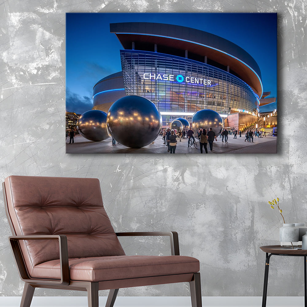 Chase Center Project Icon, Stadium Canvas, Sport Art, Gift for him, Man Cave Decor, Art Print, Canvas Print Wall Art