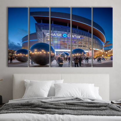 Chase Center Project Icon, Stadium Canvas, Sport Art, 5 Panel B, Extra Large Canvas, Canvas Print Wall Art