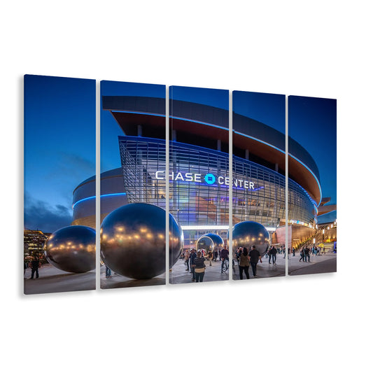 Chase Center Project Icon, Stadium Canvas, Sport Art, 5 Panel B, Extra Large Canvas, Canvas Print Wall Art