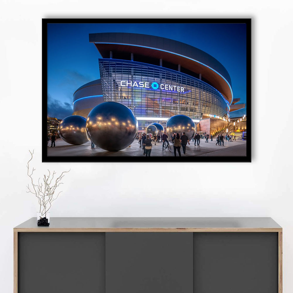 Chase Center Project Icon, Stadium Canvas, Sport Art, Gift for him, Framed Art Print Wall Decor, Picture Framed