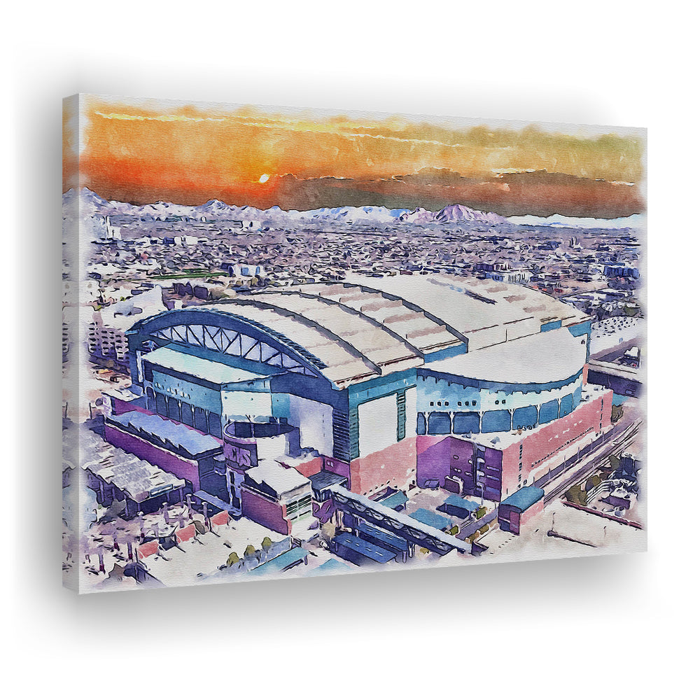 Chase Field, Arizona Diamondbacks Watercolor, Sport Art, Gifts for him, Canvas Print Wall Art