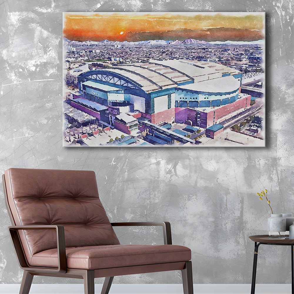 Chase Field, Arizona Diamondbacks Watercolor, Sport Art, Gifts for him, Canvas Print Wall Art