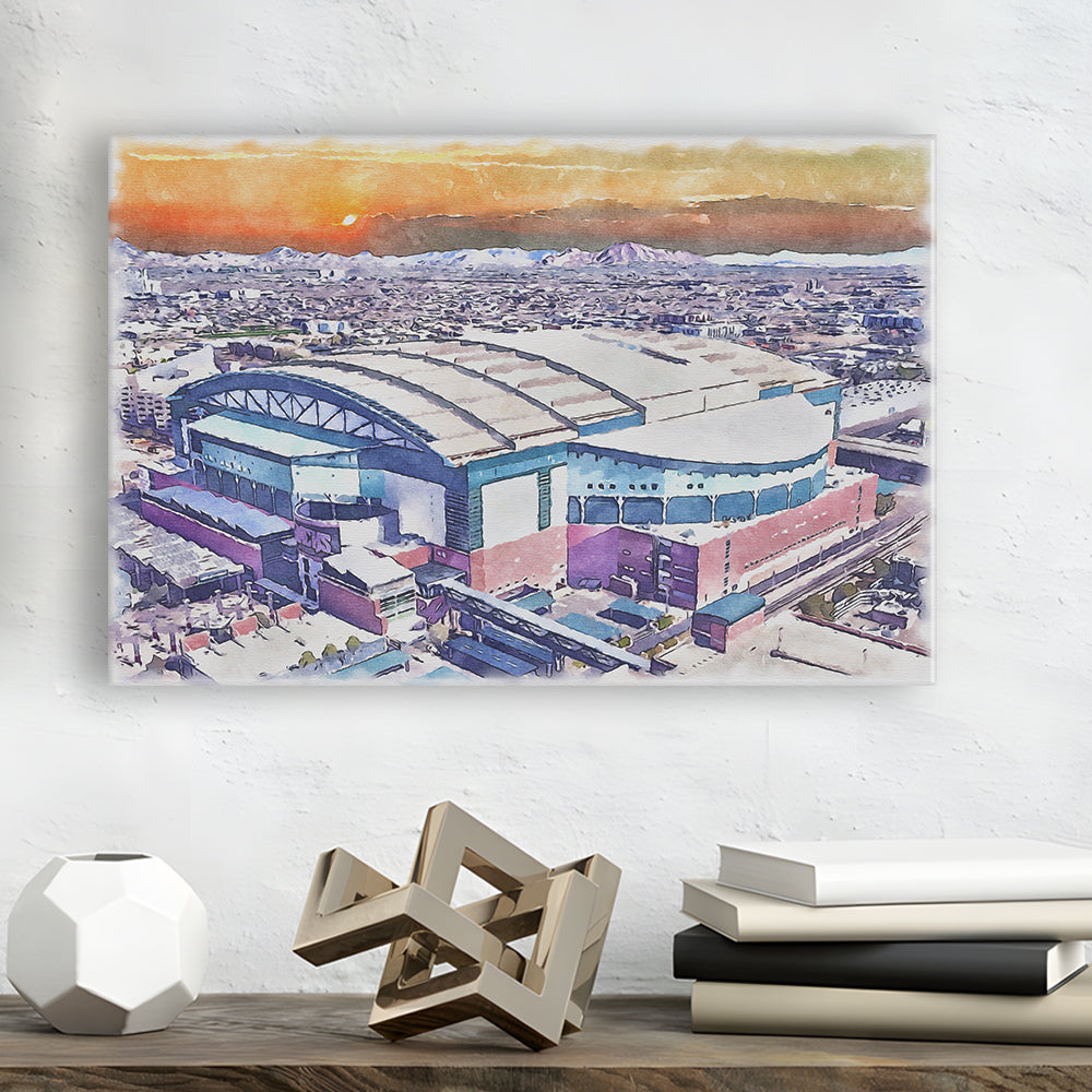 Chase Field, Arizona Diamondbacks Watercolor, Sport Art, Gifts for him, Canvas Print Wall Art