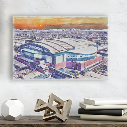 Chase Field, Arizona Diamondbacks Watercolor, Sport Art, Gifts for him, Canvas Print Wall Art