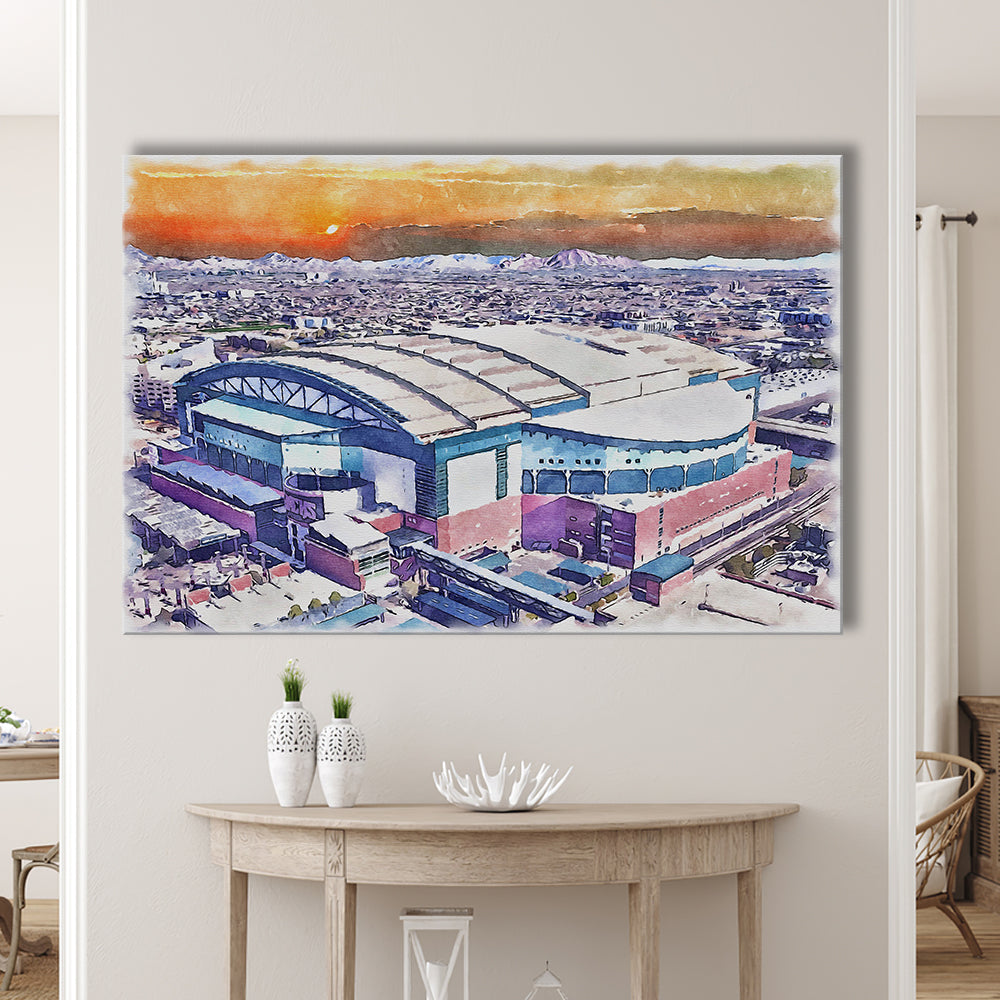 Chase Field, Arizona Diamondbacks Watercolor, Sport Art, Gifts for him, Canvas Print Wall Art