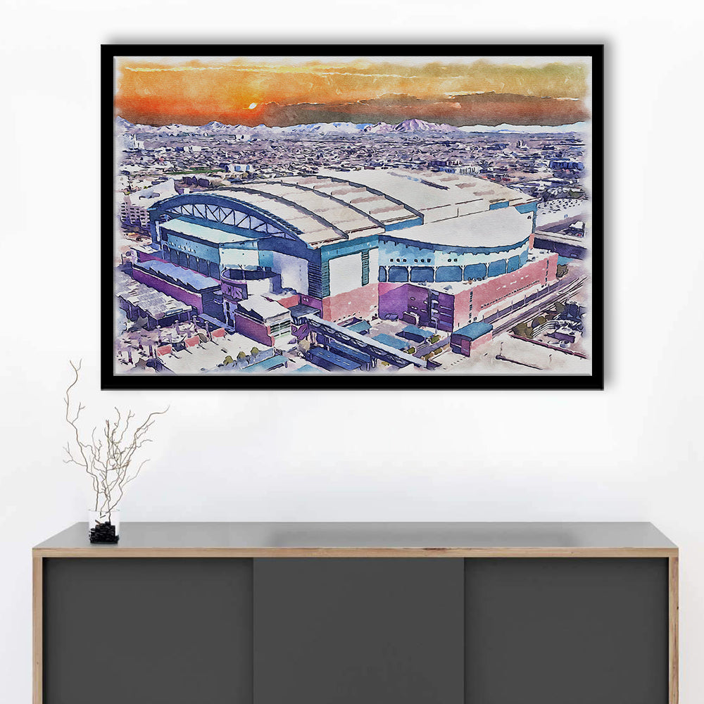 Chase Field, Arizona Diamondbacks Watercolor, Sport Gift Art, Framed Art Print Wall Decor
