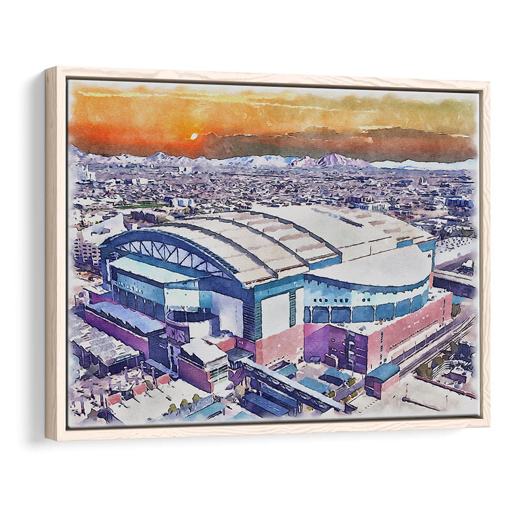 Chase Field, Arizona Diamondbacks Watercolor, Sport Gift Art, Framed Canvas Print Wall Art