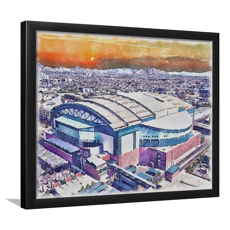 Chase Field, Arizona Diamondbacks Watercolor, Sport Gift Art, Framed Art Print Wall Decor