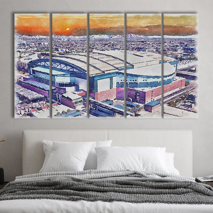 Chase Field, Arizona Diamondbacks Watercolor, Sport Art, Extra Large Canvas Print Wall Art