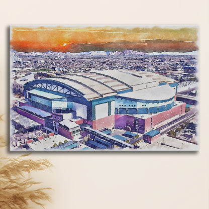 Chase Field, Arizona Diamondbacks Watercolor, Sport Art, Gifts for him, Canvas Print Wall Art