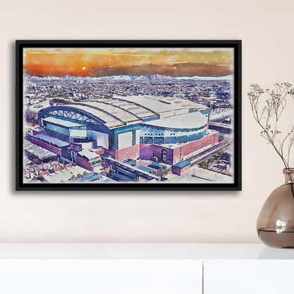 Chase Field, Arizona Diamondbacks Watercolor, Sport Gift Art, Framed Canvas Print Wall Art