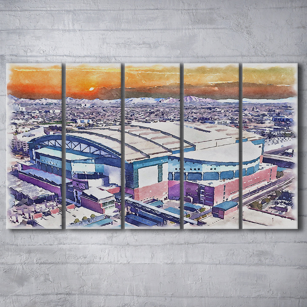 Chase Field, Arizona Diamondbacks Watercolor, Sport Art, Extra Large Canvas Print Wall Art