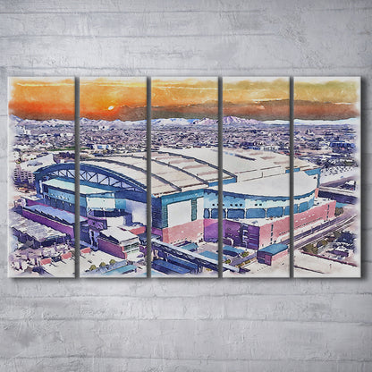 Chase Field, Arizona Diamondbacks Watercolor, Sport Art, Extra Large Canvas Print Wall Art