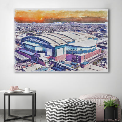 Chase Field, Arizona Diamondbacks Watercolor, Sport Art, Gifts for him, Canvas Print Wall Art