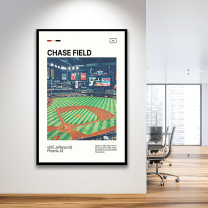 Chase Field Print, Arizona Diamondbacks Stadium Art, Gifts for him, Sport Art, Framed Art Print Wall Decor