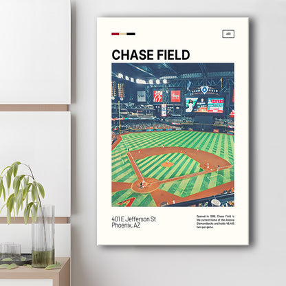 Chase Field Print, Arizona Diamondbacks Stadium Canvas Art, Fan Gifts, Sport Art, Canvas Print Wall Art