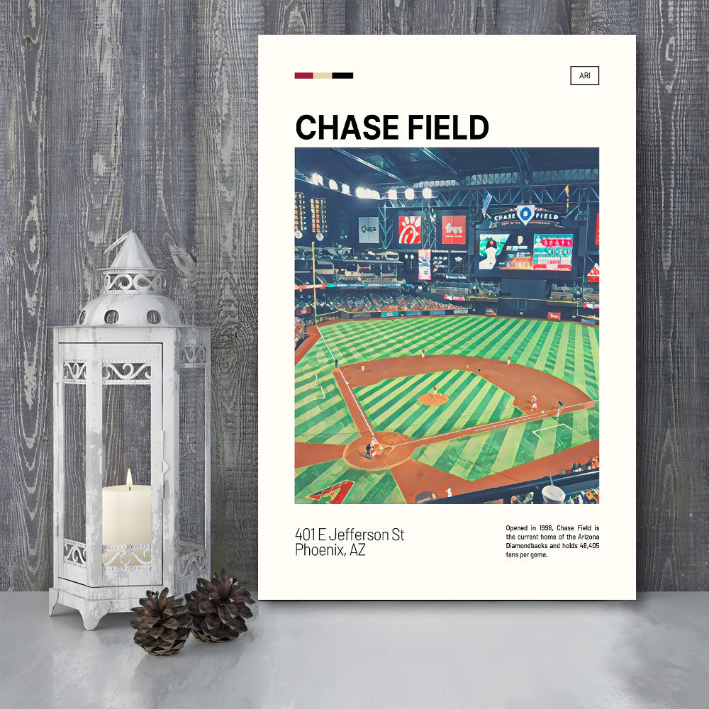 Chase Field Print, Arizona Diamondbacks Stadium Canvas Art, Fan Gifts, Sport Art, Canvas Print Wall Art
