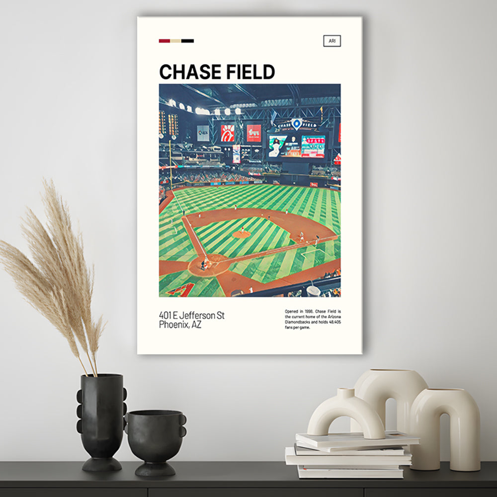 Chase Field Print, Arizona Diamondbacks Stadium Canvas Art, Fan Gifts, Sport Art, Canvas Print Wall Art