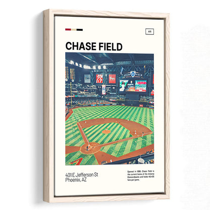 Chase Field Print, Arizona Diamondbacks Stadium Canvas Art, Man Cave Gift, Floating Framed Canvas Print Wall Art
