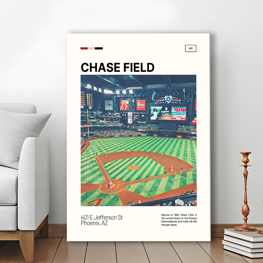 Chase Field Print, Arizona Diamondbacks Stadium Canvas Art, Fan Gifts, Sport Art, Canvas Print Wall Art