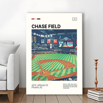 Chase Field Print, Arizona Diamondbacks Stadium Canvas Art, Fan Gifts, Sport Art, Canvas Print Wall Art