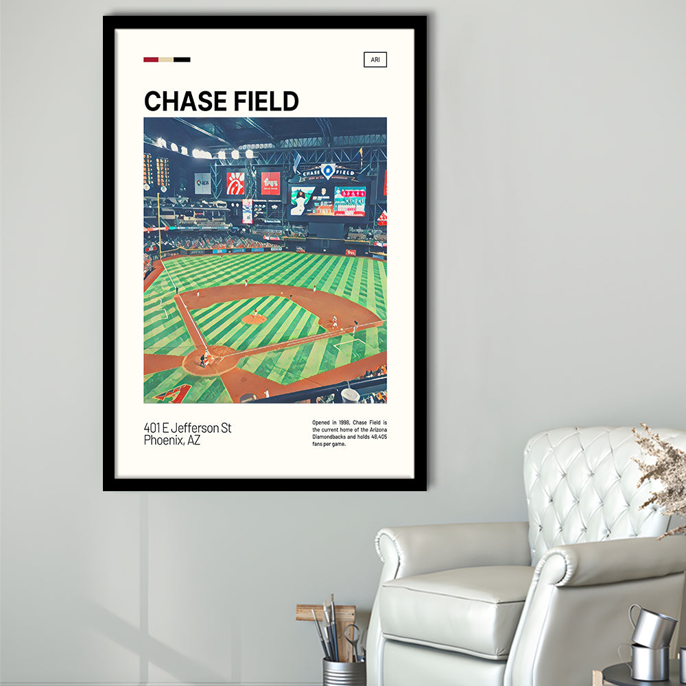 Chase Field Print, Arizona Diamondbacks Stadium Art, Gifts for him, Sport Art, Framed Art Print Wall Decor