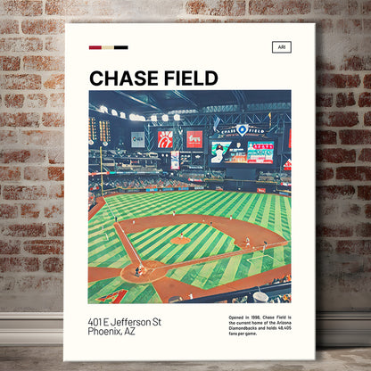 Chase Field Print, Arizona Diamondbacks Stadium Canvas Art, Fan Gifts, Sport Art, Canvas Print Wall Art