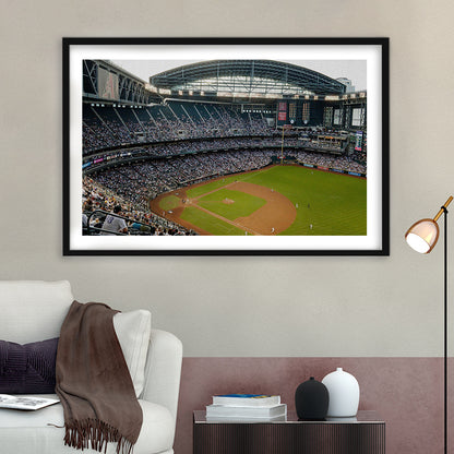 Chase Field, Stadium Canvas, Sport Art, Gift for him, White Border Framed Art Print Wall Decor
