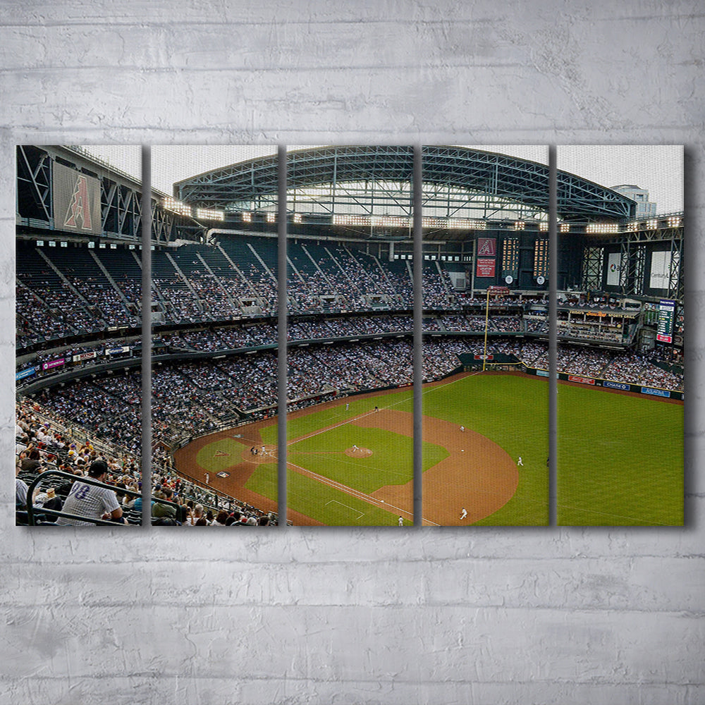 Chase Field, Stadium Canvas, Sport Art, 5 Panel B, Extra Large Canvas, Canvas Print Wall Art