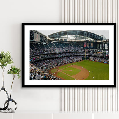 Chase Field, Stadium Canvas, Sport Art, Gift for him, White Border Framed Art Print Wall Decor