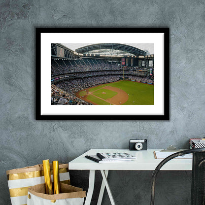 Chase Field, Stadium Canvas, Sport Art, Gift for him, White Border Framed Art Print Wall Decor