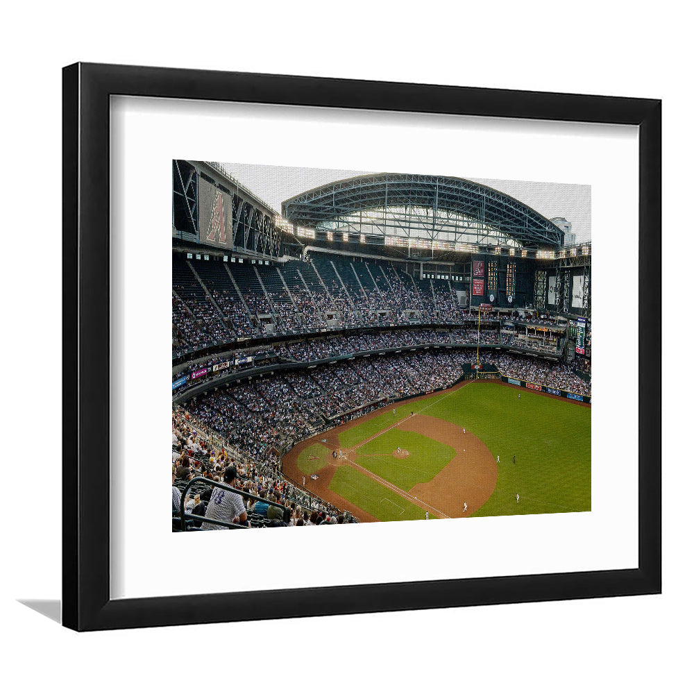 Chase Field, Stadium Canvas, Sport Art, Gift for him, White Border Framed Art Print Wall Decor