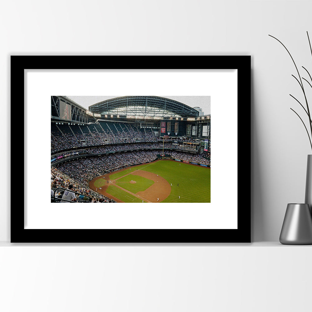 Chase Field, Stadium Canvas, Sport Art, Gift for him, White Border Framed Art Print Wall Decor