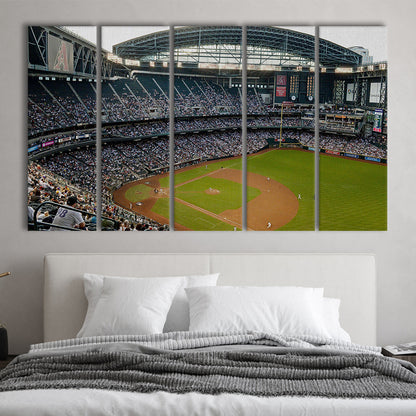Chase Field, Stadium Canvas, Sport Art, 5 Panel B, Extra Large Canvas, Canvas Print Wall Art