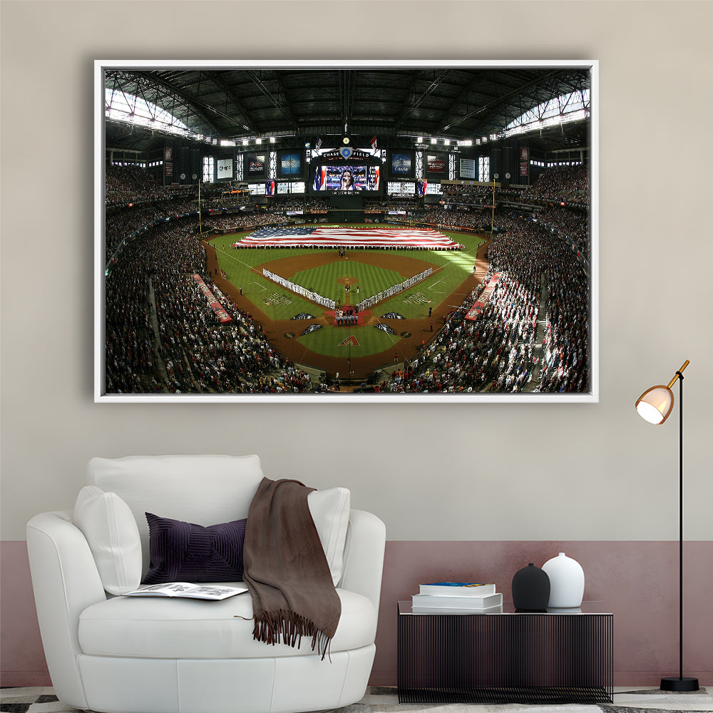 Chase Field in Arizona, Stadium Canvas, Sport Art, Framed Canvas Print Wall Art, Floating Frame