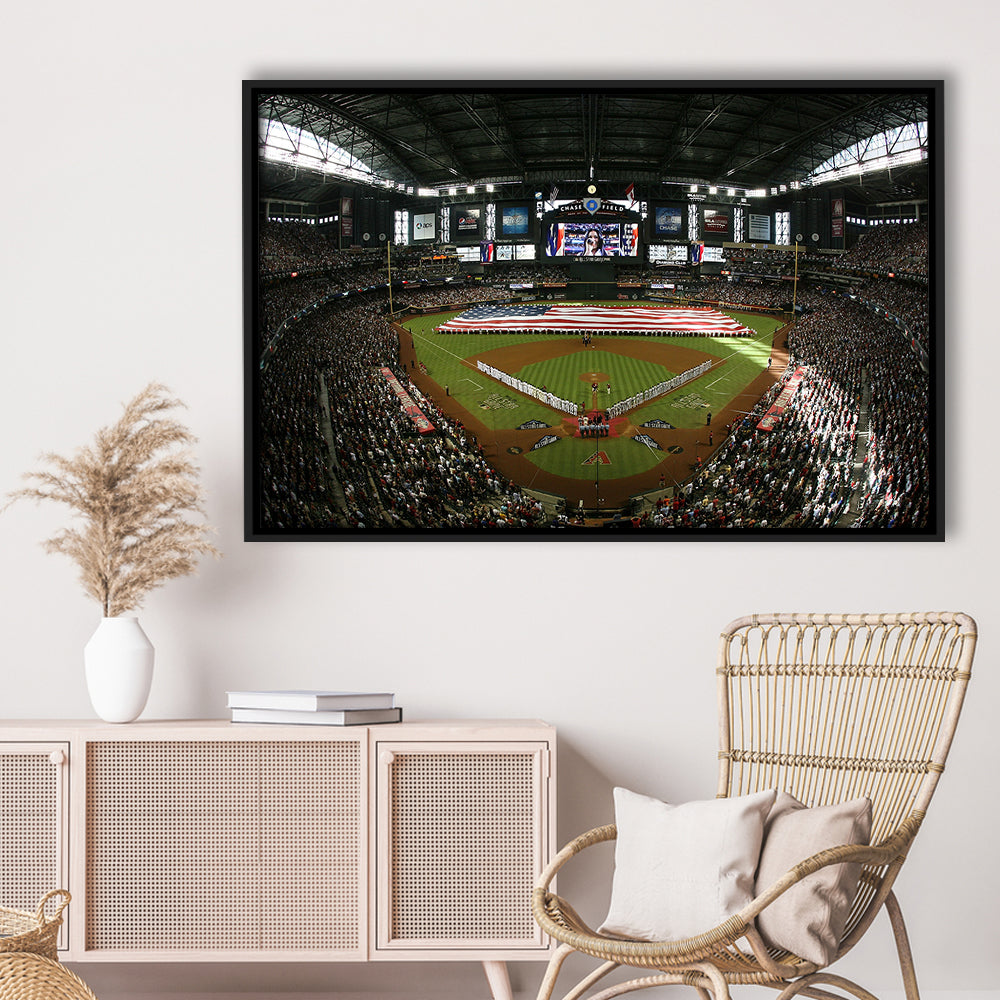 Chase Field in Arizona, Stadium Canvas, Sport Art, Framed Canvas Print Wall Art, Floating Frame