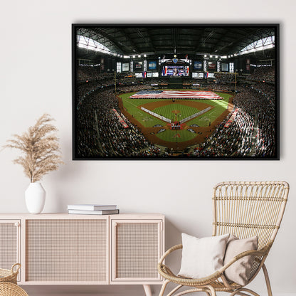 Chase Field in Arizona, Stadium Canvas, Sport Art, Framed Canvas Print Wall Art, Floating Frame
